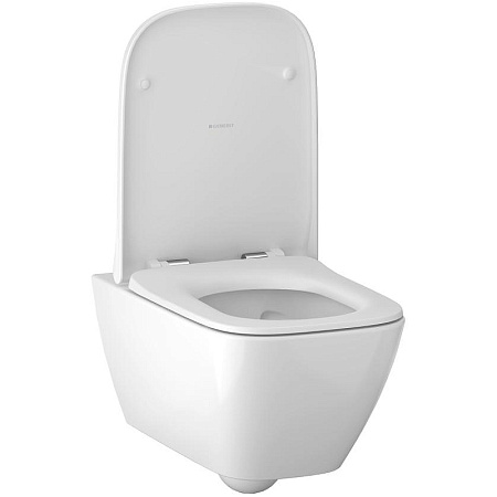 Унитаз подвесной безободковый Rimfree в комплекте с сиденьем с плавным закрыванием SoftClose 500.683.01.2 Smyle Square 