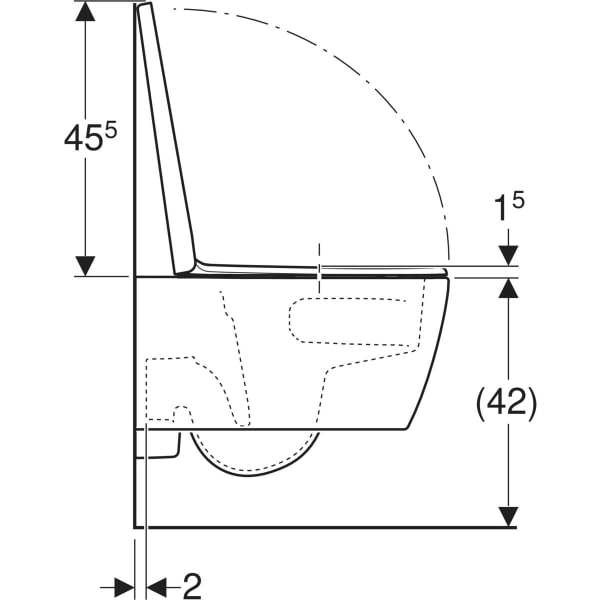 Комплект подвесного унитаза вертикальный смыв Geberit iCon, закрытая форма, TurboFlush, с сиденьем с крышкой для унитаза 503.046.00.1 