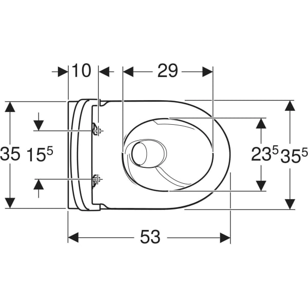 Комплект подвесного унитаза вертикальный смыв Geberit iCon, закрытая форма, TurboFlush, с сиденьем с крышкой для унитаза 503.046.00.1 