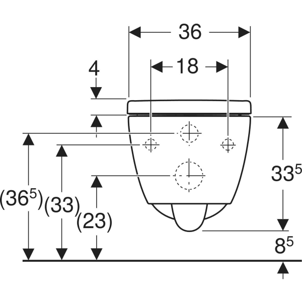 Комплект подвесного унитаза вертикальный смыв Geberit iCon, закрытая форма, TurboFlush, с сиденьем с крышкой для унитаза 503.046.00.1 