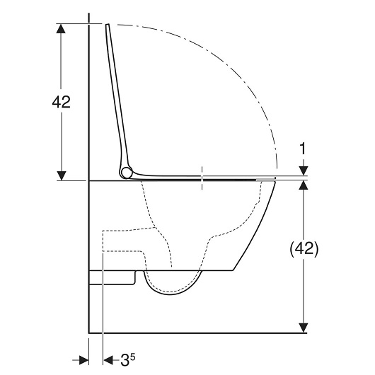 Унитаз подвесной безободковый Rimfree в комплекте с сиденьем (сэндвич) с плавным закрыванием SoftClose 500.685.01.2 Smyle Square 