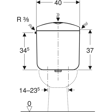 Наружный бачок Geberit тип 117 бачок для компактной установки, белый