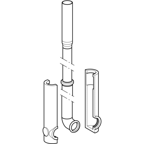 Geberit колено смыва составное, ПНД, удлиннённое