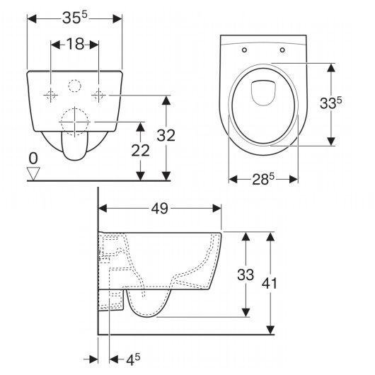 Подвесной унитаз Geberit iCon 204070000 безободковый укороченный