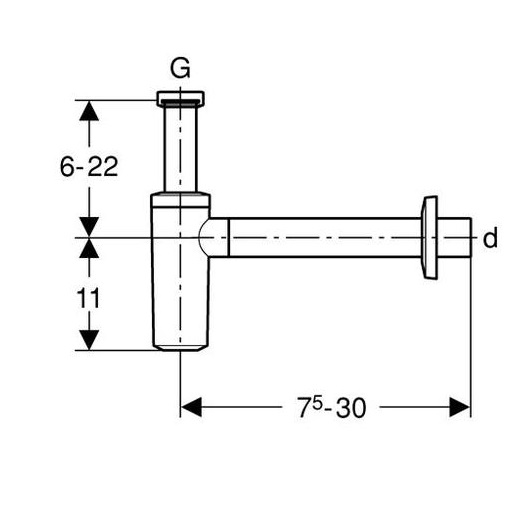 151.034.14.1 Сифон для раковины черный матовый 32 мм
