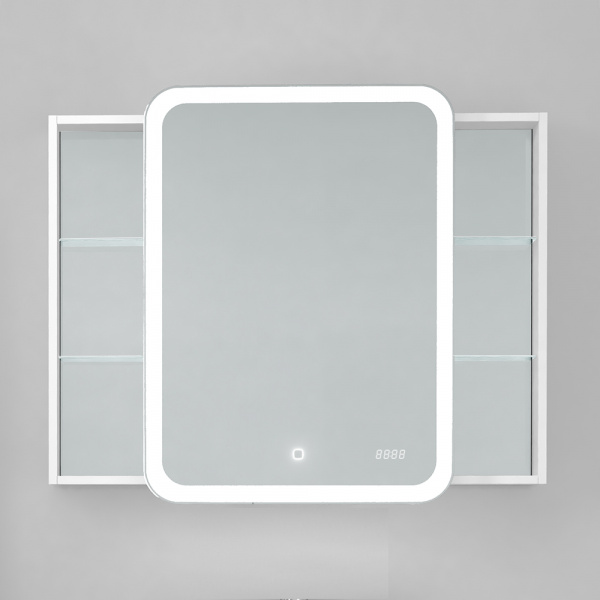 Зеркало-шкаф Bosko 100, с подсветкой и часами
