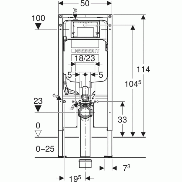111.796.00.2 Инсталляция Geberit Duofix для подвесного унитаза, 114 см, со смывным бачком скрытого монтажа Sigma 8 см, крепеж к стене в комплекте