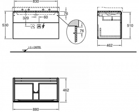 Тумба под раковину 90 см Geberit Xeno² 500.509.00.1