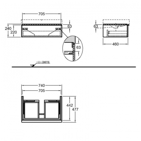 Тумба под раковину 75 см Geberit iCon 840277000