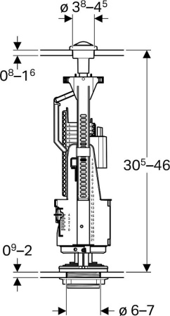 Смывной клапан Geberit, тип 240, двойной
