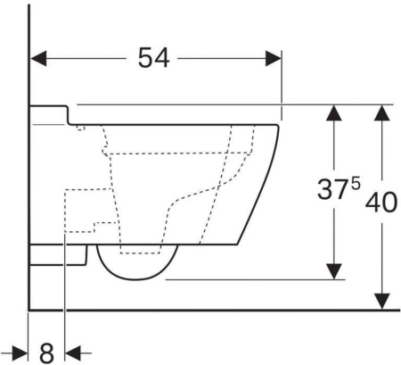 Подвесной унитаз Geberit myDay 201460600 (без сиденья)