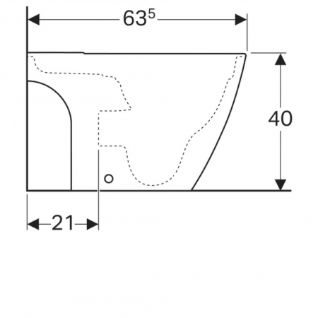 Чаша для напольного унитаза Geberit iCon Square 200930000 безободковая