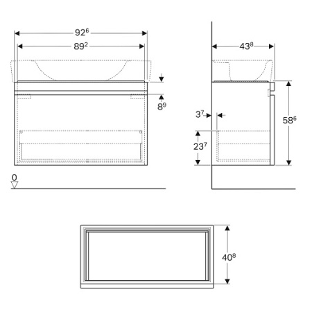 Тумба под раковину 90 см Geberit Renova Nr.1 Plan 869100000