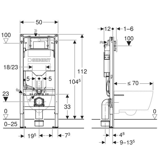 Duofix Инсталляция для унитаза Geberit 111.950.00.6