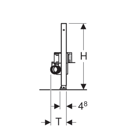 Монтажный элемент для душевых систем Geberit Duofix, 50 см, с внутристенным трапом CleanWall, для высоты выравнивающей стяжки на трапе 90–250 мм