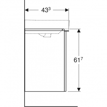 Тумба для комплекта 54 см Geberit Smyle Square 500.365.00.1, белый глянец