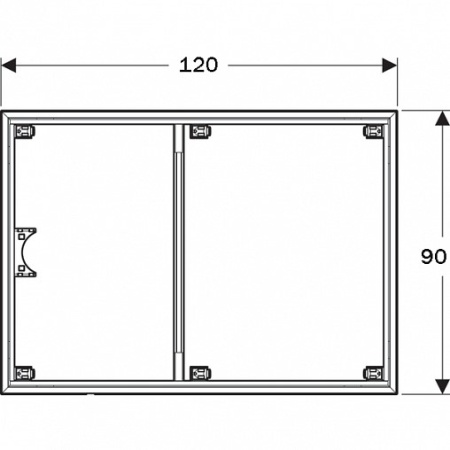 Инсталляционная рама Geberit для душевых поддонов Setaplano, свыше 100 см, с 6 ножками: B=90см, L=12
